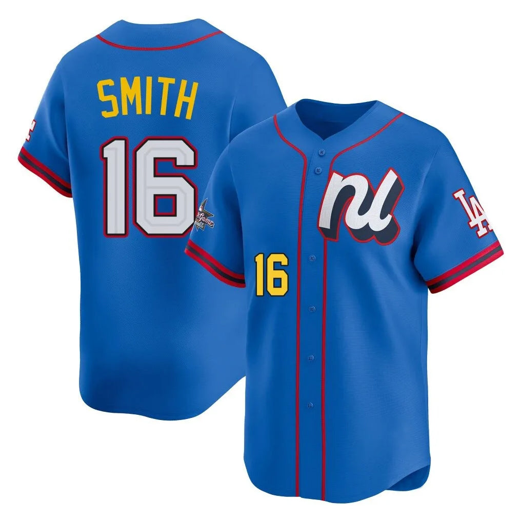 Johmsee LA.Dodgers #16 Will Smith Player Blue All-Star Limited Home Stitched Jerseys