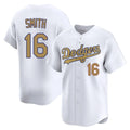Johmsee LA.Dodgers #16 Will Smith Player Gold Collection Limited Home Stitched Jerseys