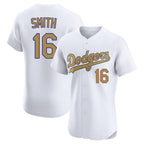 Johmsee LA.Dodgers #16 Will Smith Player Gold Limited Elite Home Stitched Jerseys