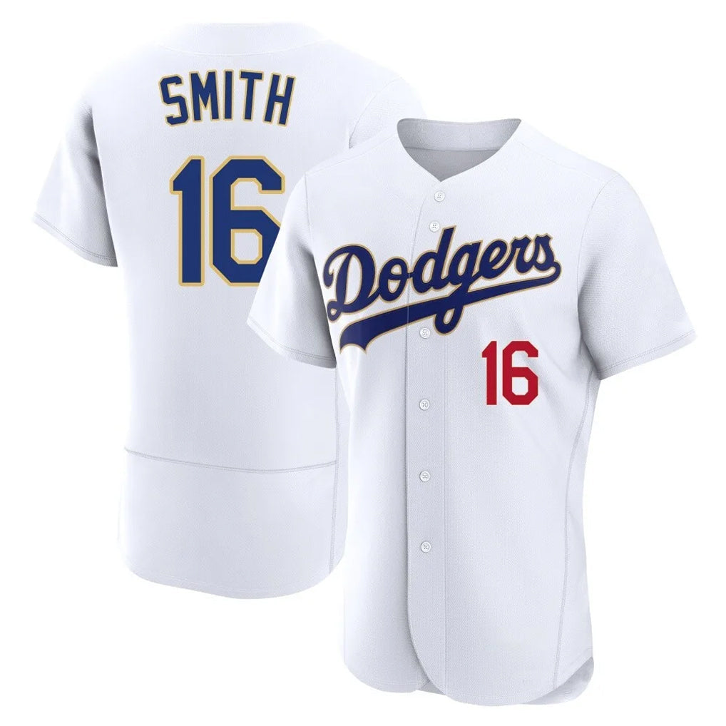 Johmsee LA.Dodgers #16 Will Smith Player Gold White 2026 Collection Stadium Limited Elite Stitched Jerseys