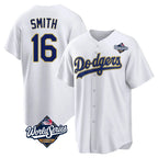 Johmsee LA.Dodgers #16 Will Smith Player Gold White World Series 2026 Collection Stadium Game Stitched Jerseys