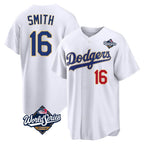 Johmsee LA.Dodgers #16 Will Smith Player Gold White World Series 2026 Collection Stadium Limited Stitched Jerseys