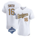 Johmsee LA.Dodgers #16 Will Smith Player Gold World Series Meet Limited Elite Home Stitched Jerseys