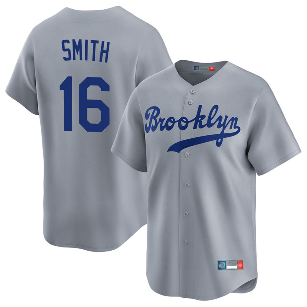 Johmsee LA.Dodgers #16 Will Smith Player Gray Game Limited Home Stitched Jerseys