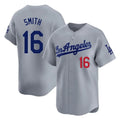 Johmsee LA.Dodgers #16 Will Smith Player Gray Limited Home Stitched Jerseys