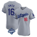 Johmsee LA.Dodgers #16 Will Smith Player Gray World Series Meet Limited Elite Home Stitched Jerseys