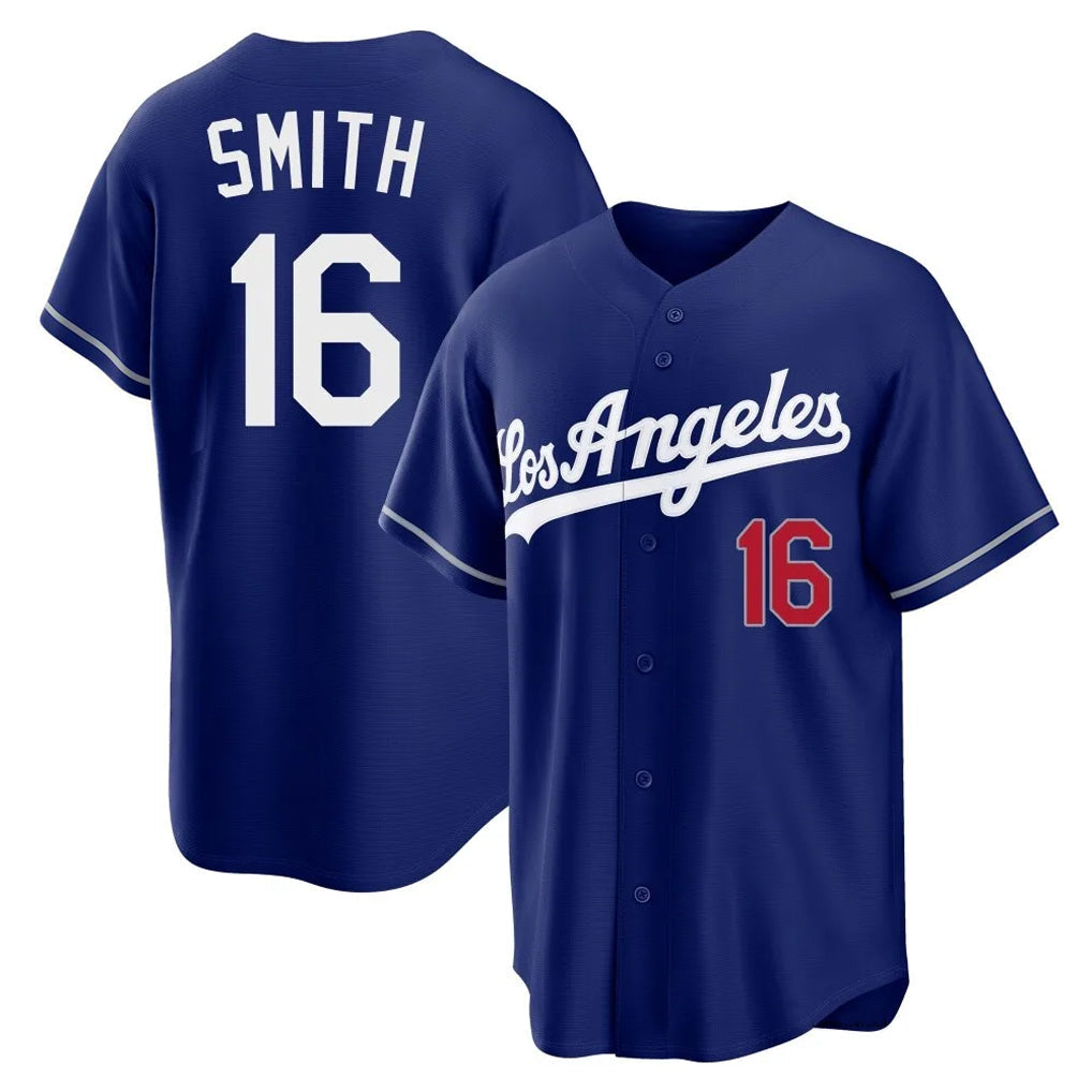 Johmsee LA.Dodgers #16 Will Smith Player Royal Game Home Stitched Jerseys