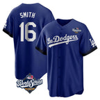 Johmsee LA.Dodgers #16 Will Smith Player Royal World Series City Connect Home Game Stitched Jerseys