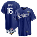 Johmsee LA.Dodgers #16 Will Smith Player Royal World Series Game Stitched Jerseys