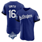 Johmsee LA.Dodgers #16 Will Smith Player Royal World Series Meet City Connect Elite Home Stitched Jerseys
