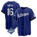Johmsee LA.Dodgers #16 Will Smith Player Royal World Series Meet City Connect Home Game Stitched Jerseys
