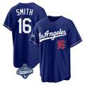 Johmsee LA.Dodgers #16 Will Smith Player Royal World Series Meet Game Home Stitched Jerseys