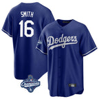 Johmsee LA.Dodgers #16 Will Smith Player Royal World Series Meet Game Stitched Jerseys