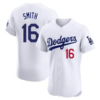 Johmsee LA.Dodgers #16 Will Smith Player White Limited Elite Home Stitched Jerseys