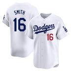 Johmsee LA.Dodgers #16 Will Smith Player White Limited Home Stitched Jerseys