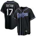 Johmsee LA.Dodgers #17 Shohei Ohtani Player Black Carbon Limited Home Stitched Jerseys