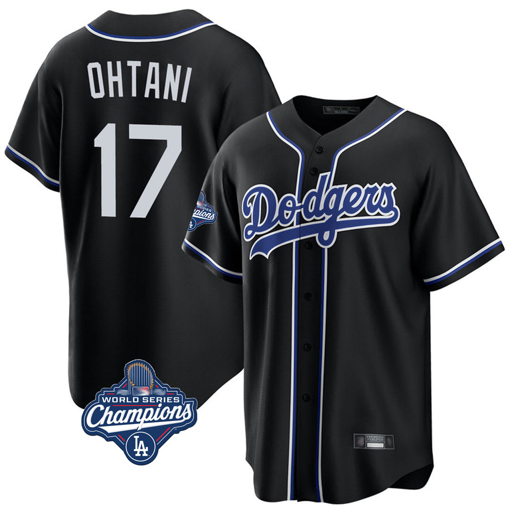 Johmsee LA.Dodgers #17 Shohei Ohtani Player Black World Series Meet Carbon Limited Home Stitched Jerseys