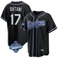 Johmsee LA.Dodgers #17 Shohei Ohtani Player Black World Series Meet Carbon Limited Home Stitched Jerseys