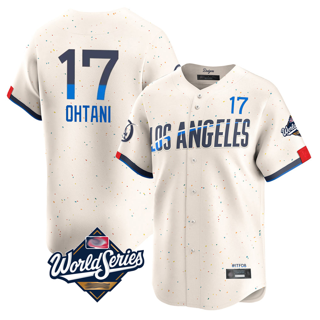 Johmsee LA.Dodgers #17 Shohei Ohtani Player Cream World Series City Connect Limited Home Stitched Jerseys