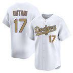 Johmsee LA.Dodgers #17 Shohei Ohtani Player Gold Collection Limited Home Stitched Jerseys