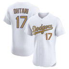 Johmsee LA.Dodgers #17 Shohei Ohtani Player Gold Limited Elite Home Stitched Jerseys