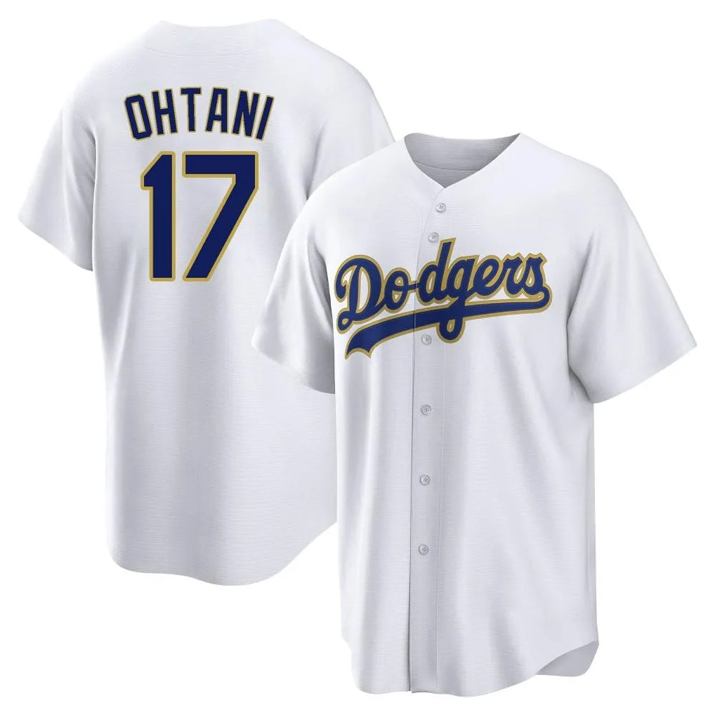 Johmsee LA.Dodgers #17 Shohei Ohtani Player Gold White 2026 Collection Stadium Game Stitched Jerseys