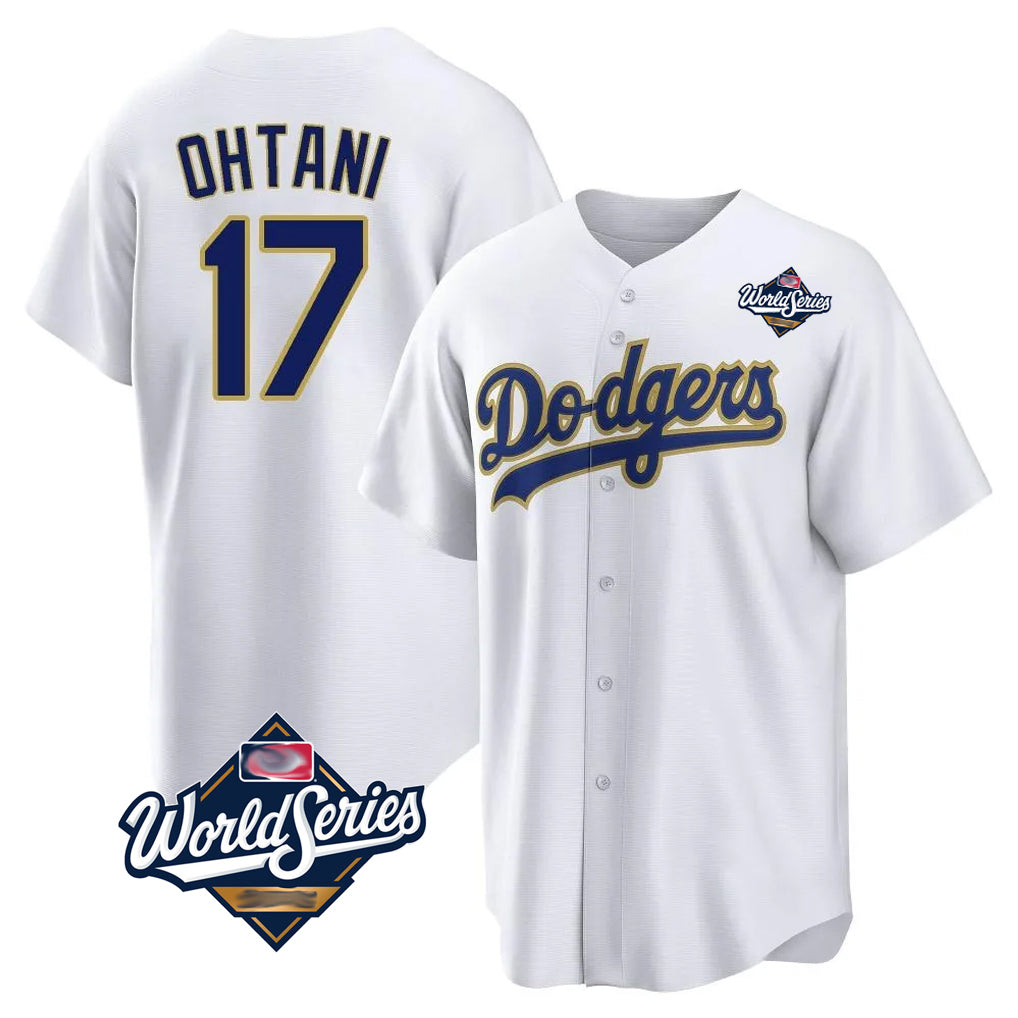 Johmsee LA.Dodgers #17 Shohei Ohtani Player Gold White World Series 2026 Collection Stadium Game Stitched Jerseys