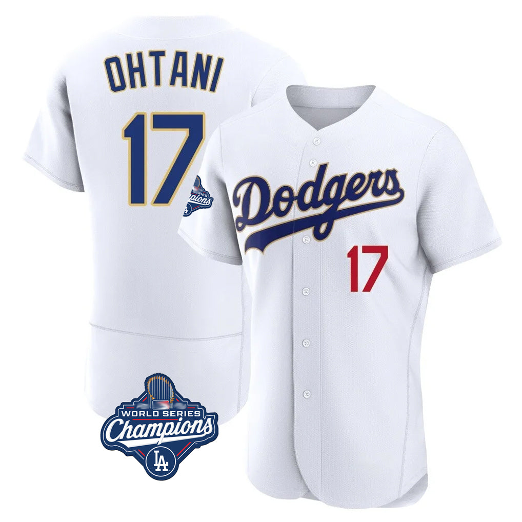 Johmsee LA.Dodgers #17 Shohei Ohtani Player Gold White World Series Meet 2026 Collection Stadium Limited Elite Stitched Jerseys