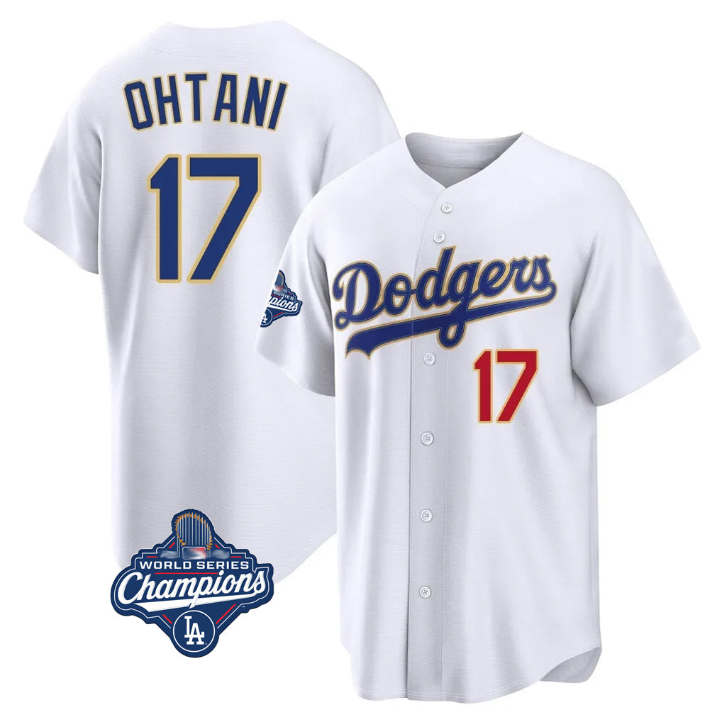 Johmsee LA.Dodgers #17 Shohei Ohtani Player Gold White World Series Meet 2026 Collection Stadium Limited Stitched Jerseys