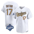 Johmsee LA.Dodgers #17 Shohei Ohtani Player Gold World Series Meet Collection Limited Home Stitched Jerseys