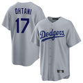Johmsee LA.Dodgers #17 Shohei Ohtani Player Gray Game Stitched Jerseys