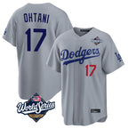 Johmsee LA.Dodgers #17 Shohei Ohtani Player Gray World Series Game Home Stitched Jerseys