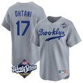 Johmsee LA.Dodgers #17 Shohei Ohtani Player Gray World Series Game Limited Home Stitched Jerseys