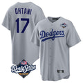 Johmsee LA.Dodgers #17 Shohei Ohtani Player Gray World Series Game Stitched Jerseys
