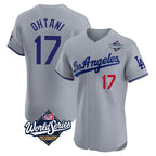 Johmsee LA.Dodgers #17 Shohei Ohtani Player Gray World Series Limited Elite Home Stitched Jerseys