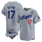 Johmsee LA.Dodgers #17 Shohei Ohtani Player Gray World Series Limited Home Stitched Jerseys