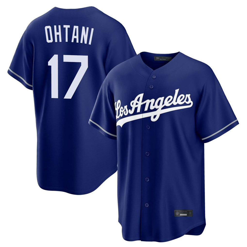 Johmsee LA.Dodgers #17 Shohei Ohtani Player Royal Game Stitched Jerseys
