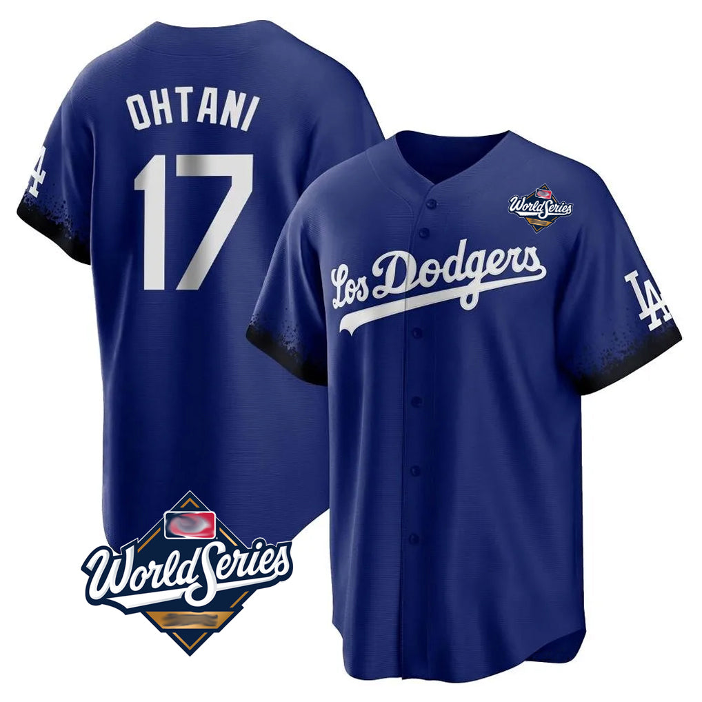 Johmsee LA.Dodgers #17 Shohei Ohtani Player Royal World Series City Connect Home Game Stitched Jerseys