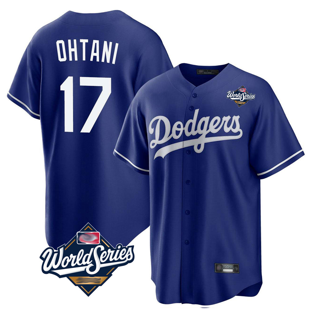 Johmsee LA.Dodgers #17 Shohei Ohtani Player Royal World Series Home Game Stitched Jerseys