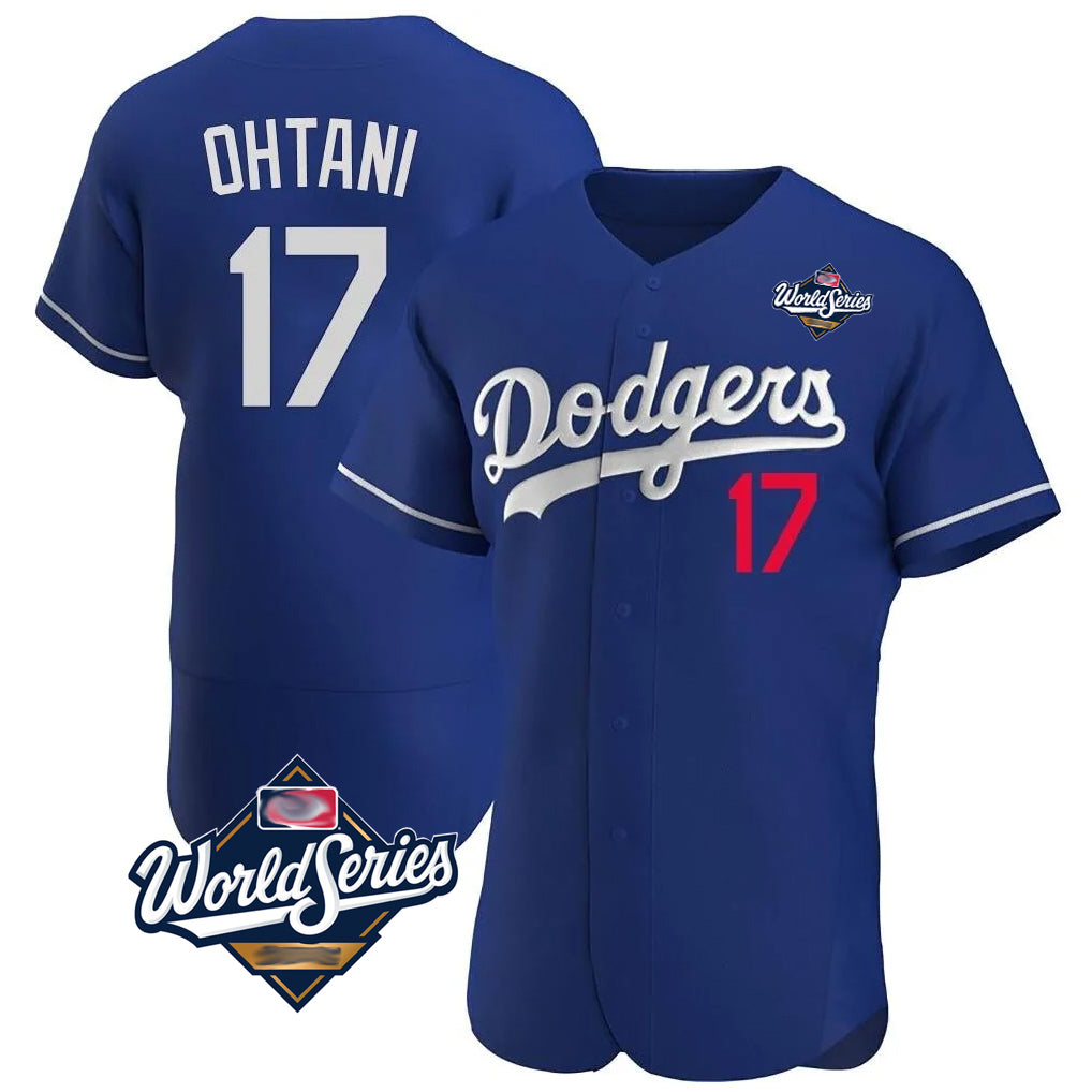 Johmsee LA.Dodgers #17 Shohei Ohtani Player Royal World Series Meet Limited Elite Home Stitched Jerseys