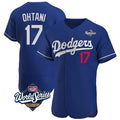 Johmsee LA.Dodgers #17 Shohei Ohtani Player Royal World Series Meet Limited Elite Home Stitched Jerseys