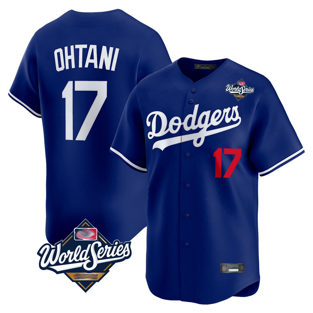 Johmsee LA.Dodgers #17 Shohei Ohtani Player Royal World Series Limited Home Stitched Jerseys