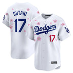Johmsee LA.Dodgers #17 Shohei Ohtani Player White Tokyo Series Vapor Premier Limited Stitched Jerseys
