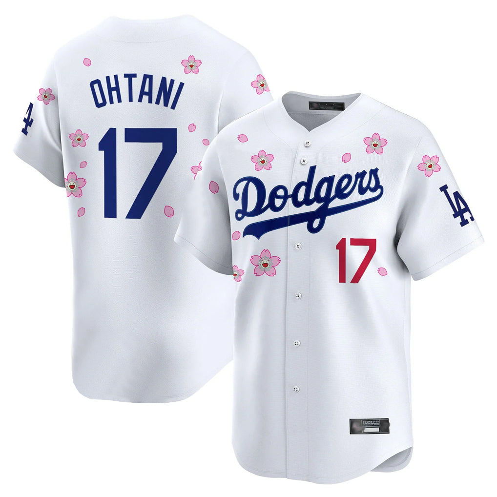 Johmsee LA.Dodgers #17 Shohei Ohtani Player White Tokyo Series Vapor Premier Limited Stitched Jerseys