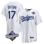 Johmsee LA.Dodgers #17 Shohei Ohtani Player White World Series Game Home Stitched Jerseys