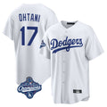 Johmsee LA.Dodgers #17 Shohei Ohtani Player White World Series Meet Game Home Stitched Jerseys