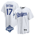 Johmsee LA.Dodgers #17 Shohei Ohtani Player White World Series Meet Game Home Stitched Jerseys