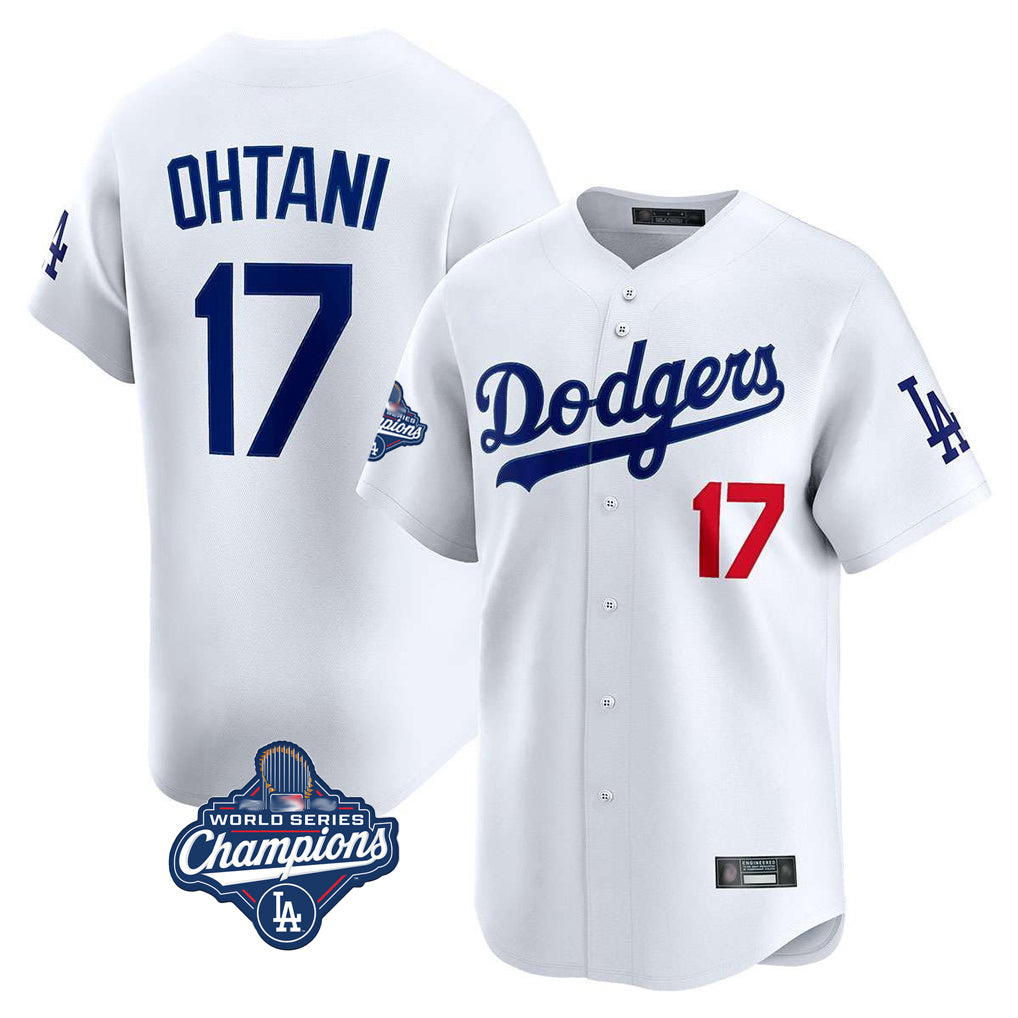 Johmsee LA.Dodgers #17 Shohei Ohtani Player White World Series Meet Limited Home Stitched Jerseys