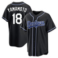 Johmsee LA.Dodgers #18 Yoshinobu Yamamoto Player Black Carbon Limited Home Stitched Jerseys
