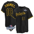 Johmsee LA.Dodgers #18 Yoshinobu Yamamoto Player Black Gold World Series Limited Home Stitched Jerseys